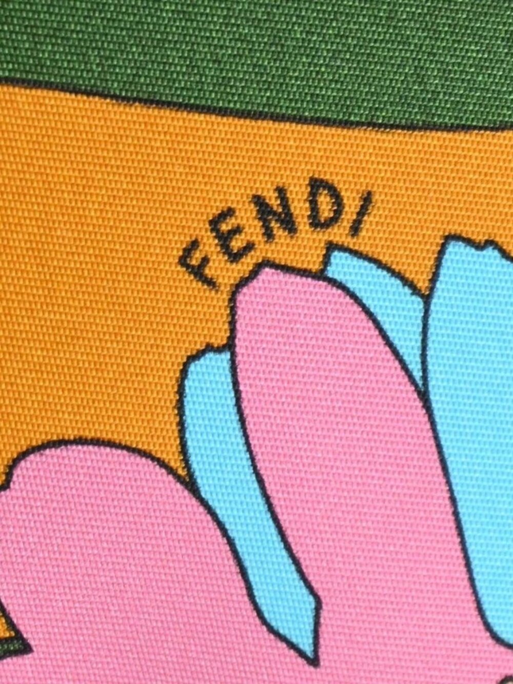 FENDI Square Clutch Pouch Bag Nylon Leather Multicolor Orange GHW Italy 36KD680 - Picture 6 of 14